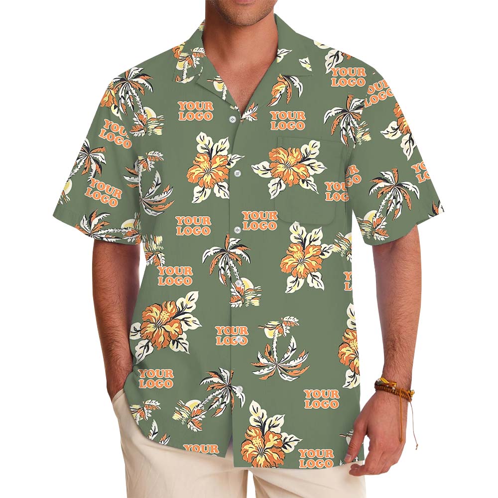 Jungle Bloom Custom Logo Hawaiian Shirt For Brand - variant image 1
