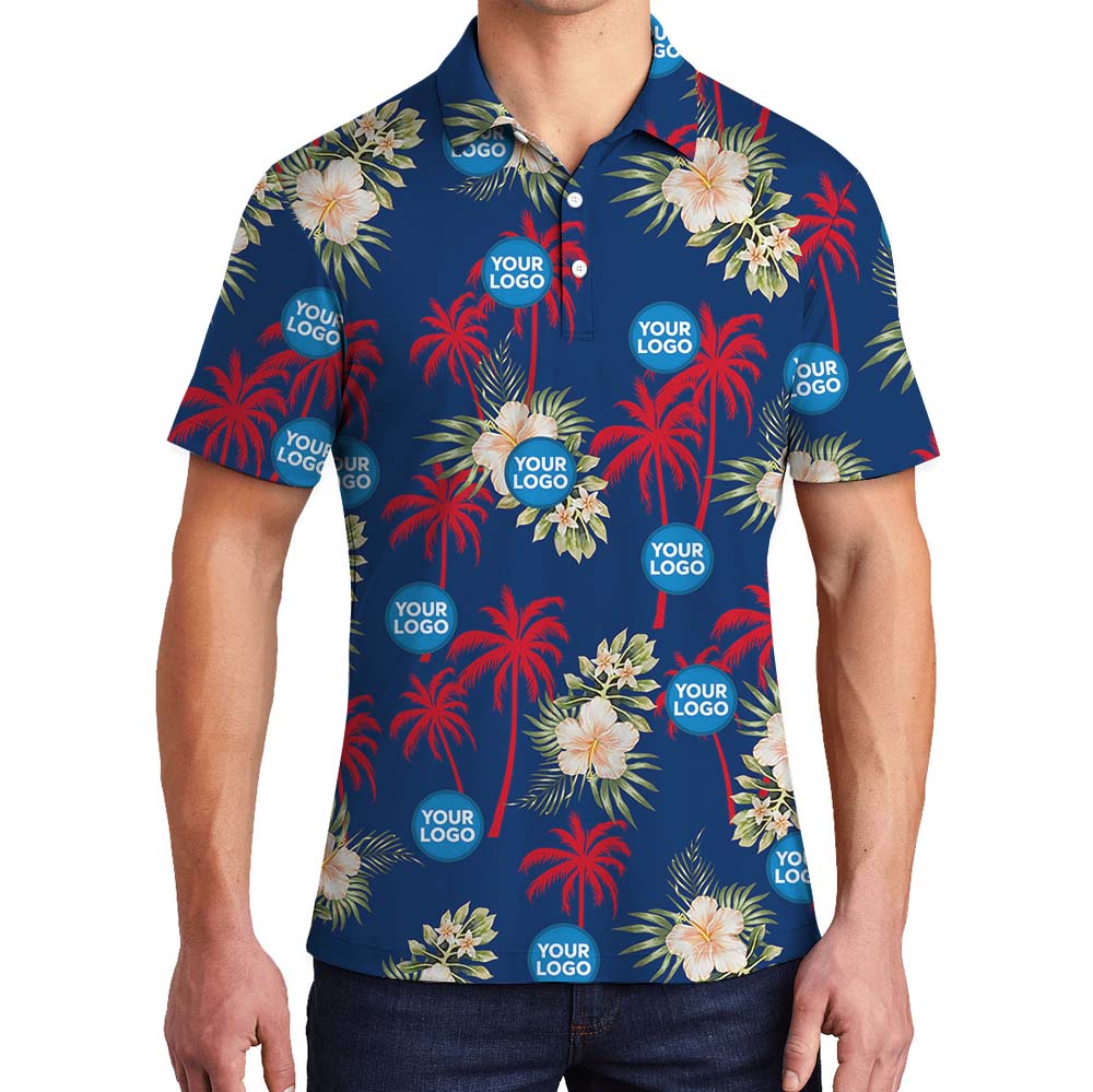 Palm Trees and Hibiscus Custom Polo Shirt For Your Brand - variant image 1