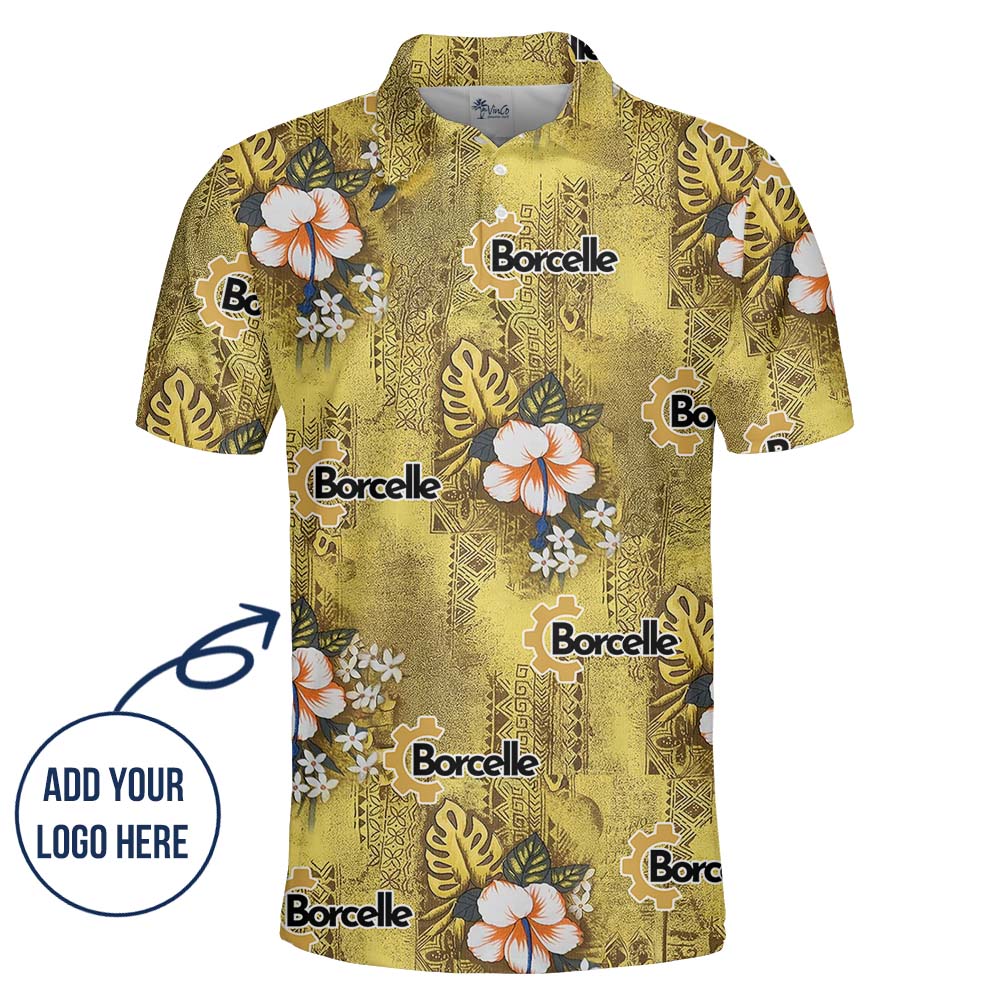 Unique Vintage Custom Logo Yellow Polo Shirt