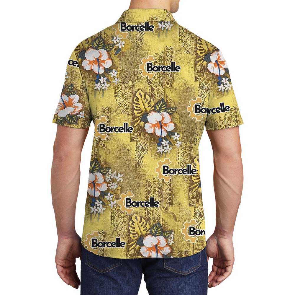 Unique Vintage Custom Logo Yellow Polo Shirt