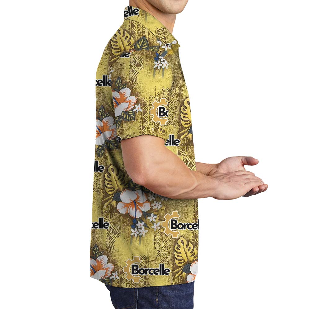 Unique Vintage Custom Logo Yellow Polo Shirt