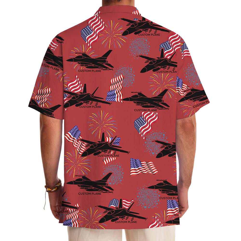 4th Of July Custom Aircraft Hawaiian Shirt