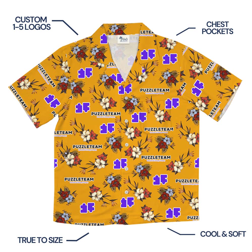 Blossom Yellow Custom Logo Button Up Shirt For Company