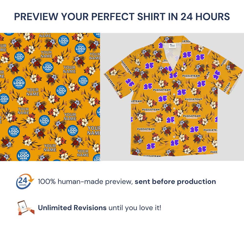 Blossom Yellow Custom Logo Button Up Shirt For Company