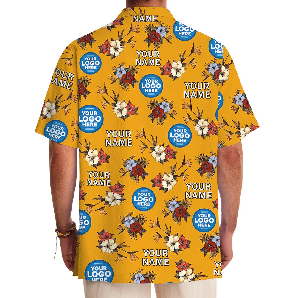 Blossom Yellow Custom Logo Button Up Shirt For Company