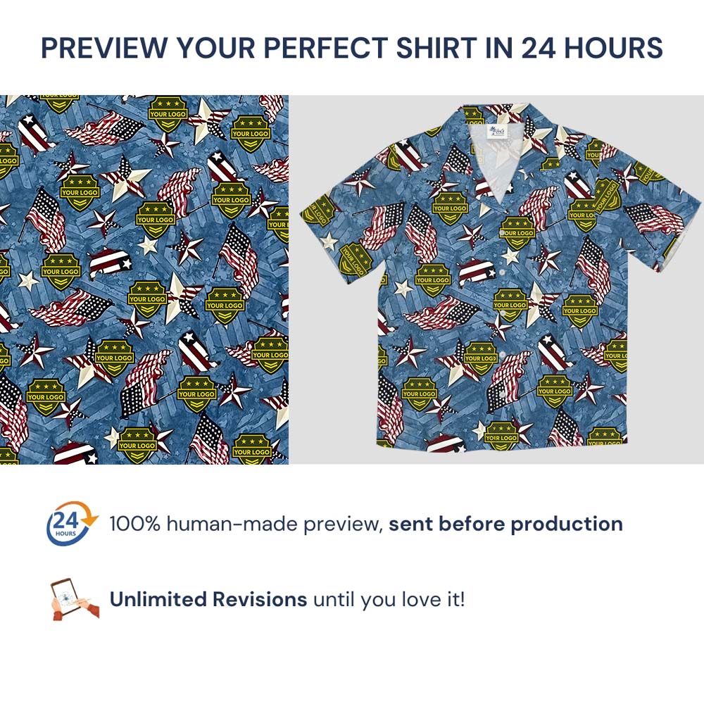 USA Military Button Up Shirt With Custom Logo