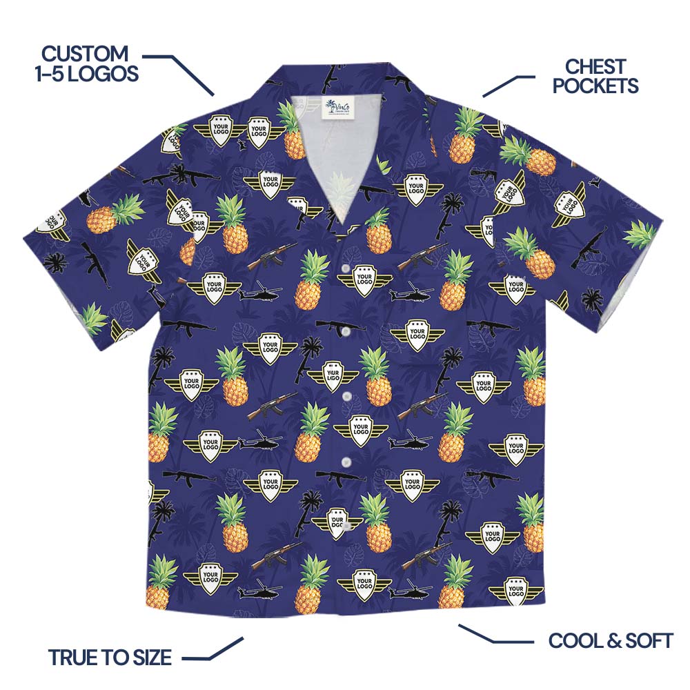 Pineapple Tactical Hawaiian Shirt With Custom Logo