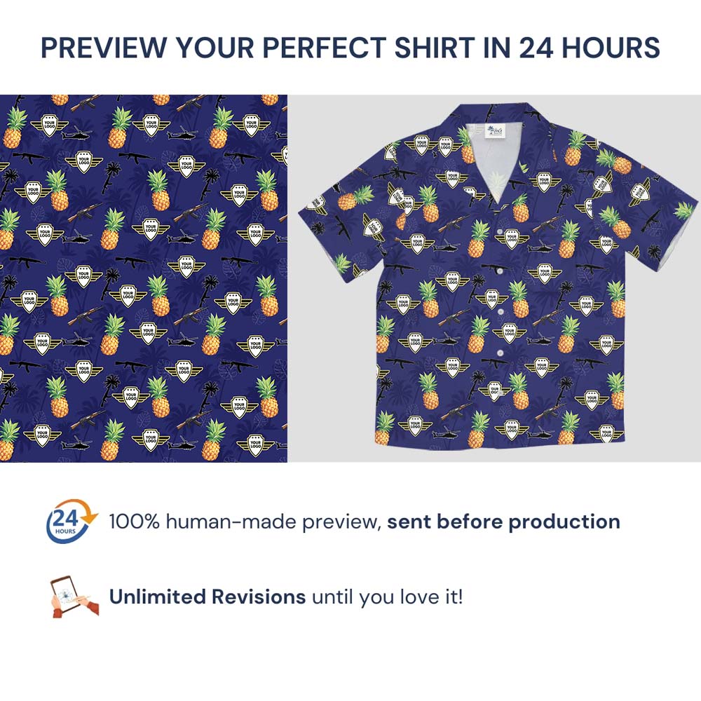Pineapple Tactical Hawaiian Shirt With Custom Logo