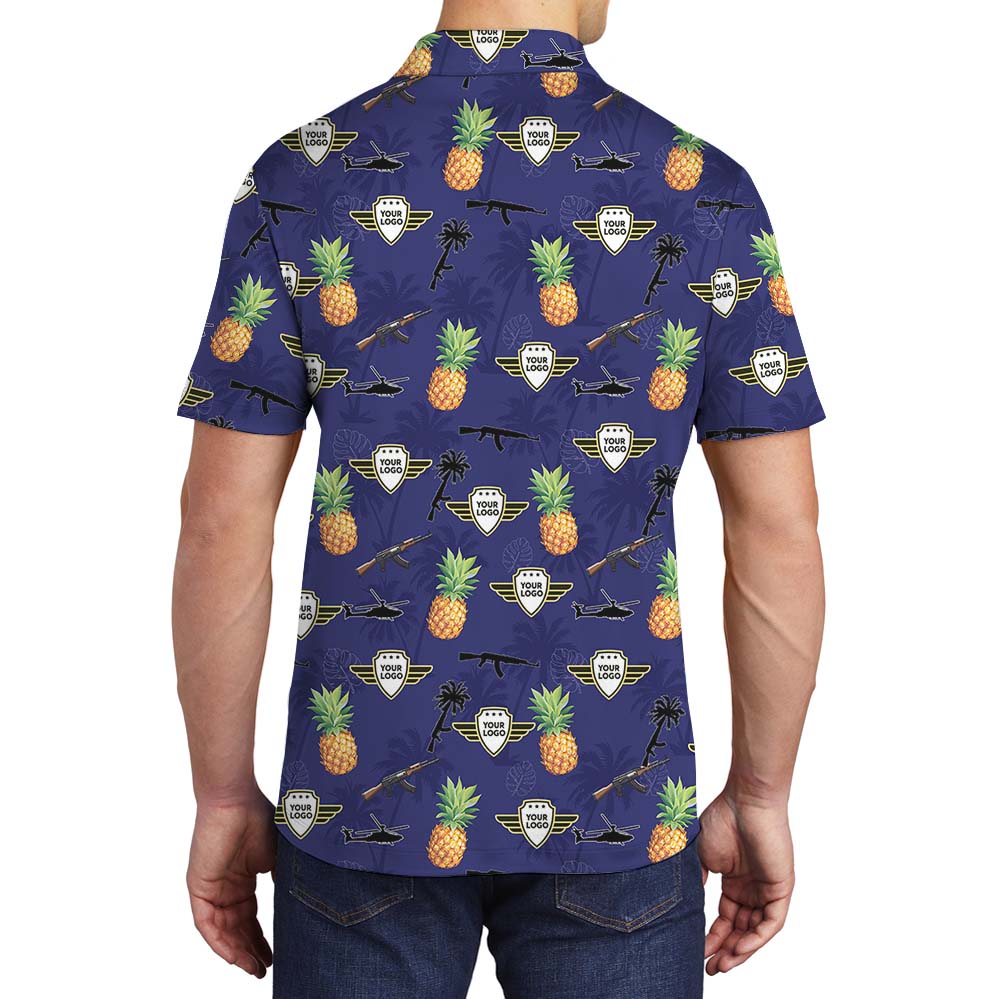 Personalized Tactical Collared Polo Shirt With Pineapple Print
