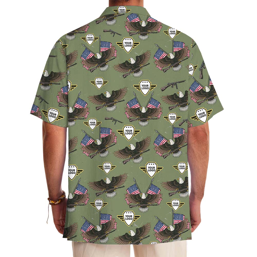 American Eagle Custom Military Hawaiian Shirt With Logo