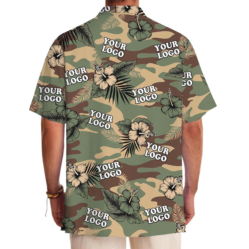 Custom Logo US Army Camouflage Hawaiian Shirt Military