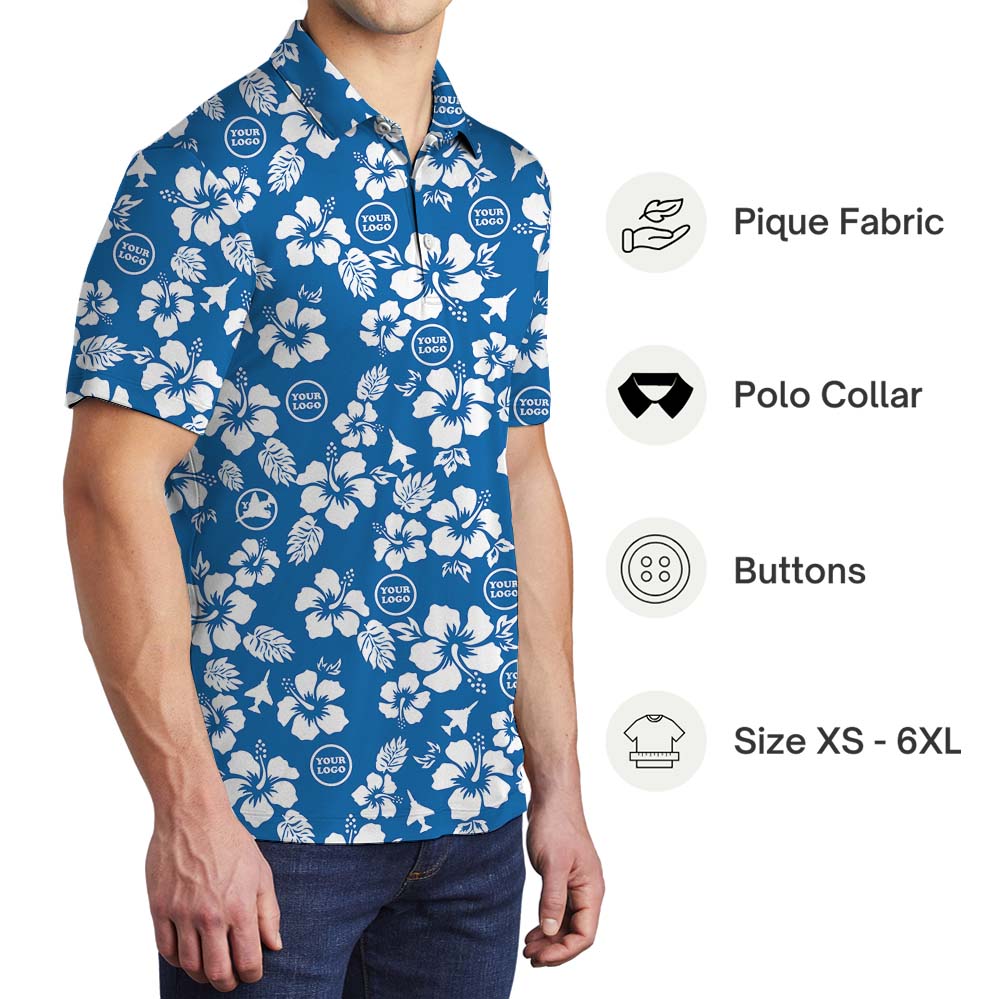 Custom Logo US Air Force Polo Shirt Blue