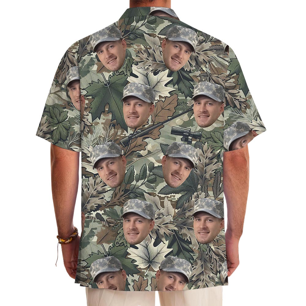 Unique Custom Face Tropical Tactical Hawaiian Shirt
