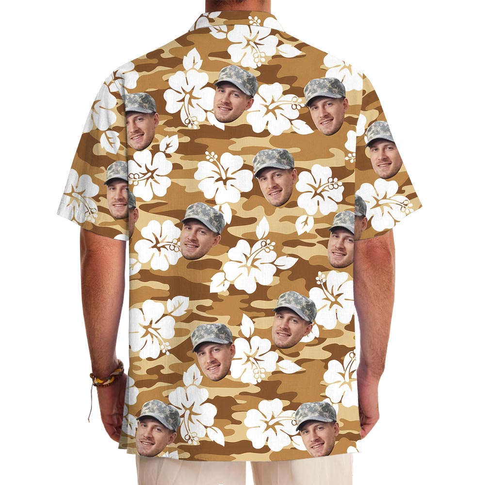 Personalized Soldier Photo Military Camouflage Tropical Shirt