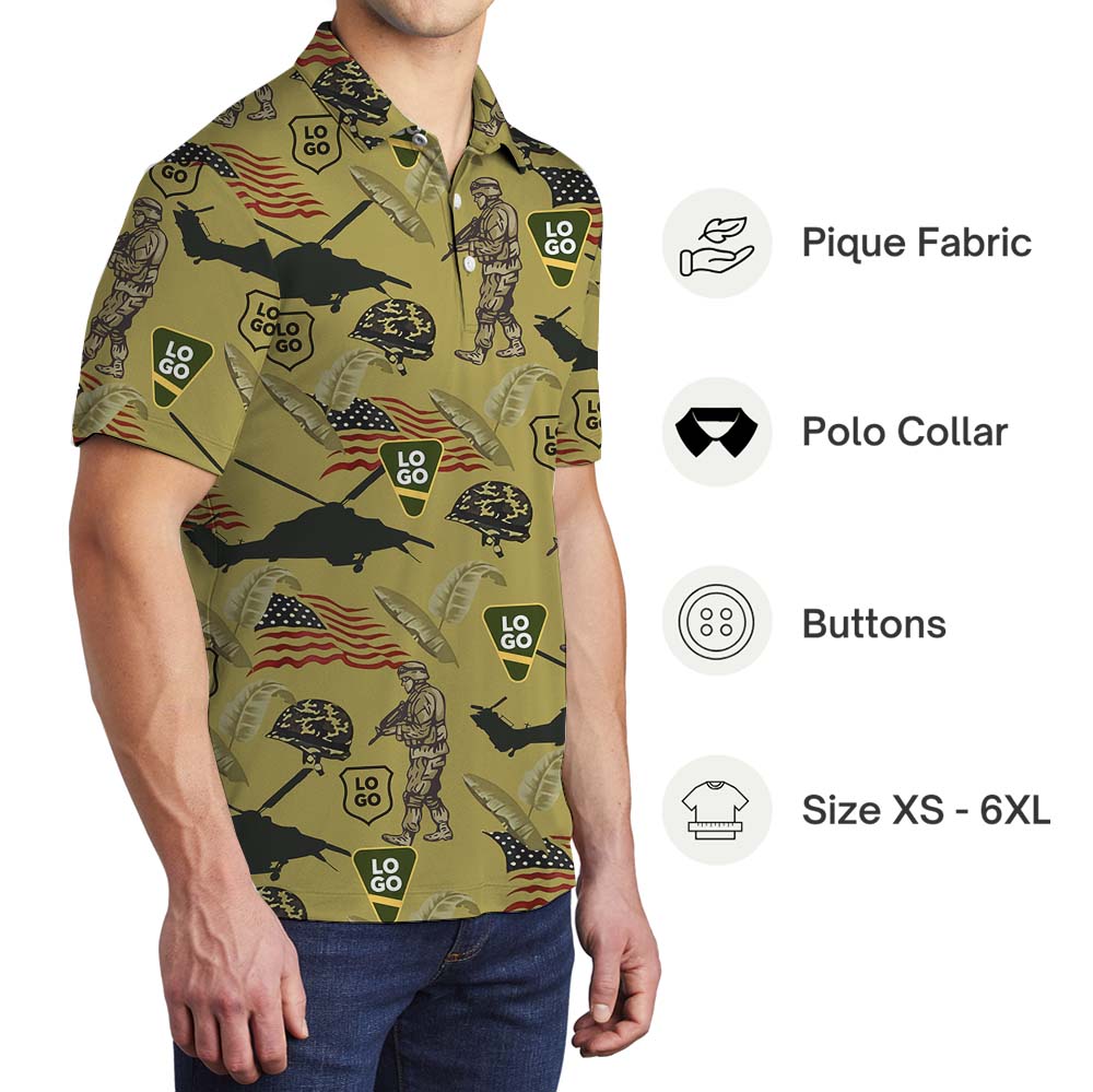 Patriot Jungle Flight Military Polo Shirt With Logo