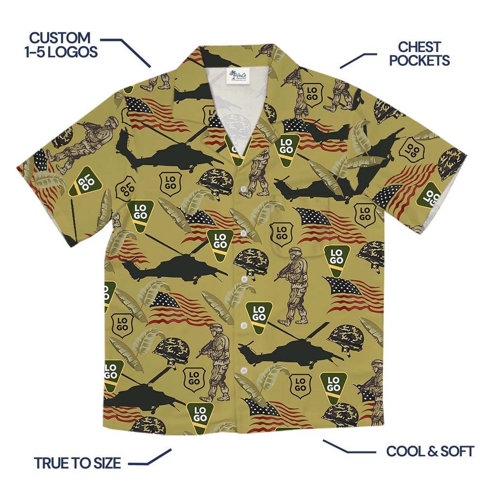 USA Army Hawaiian Shirt With Custom Logo