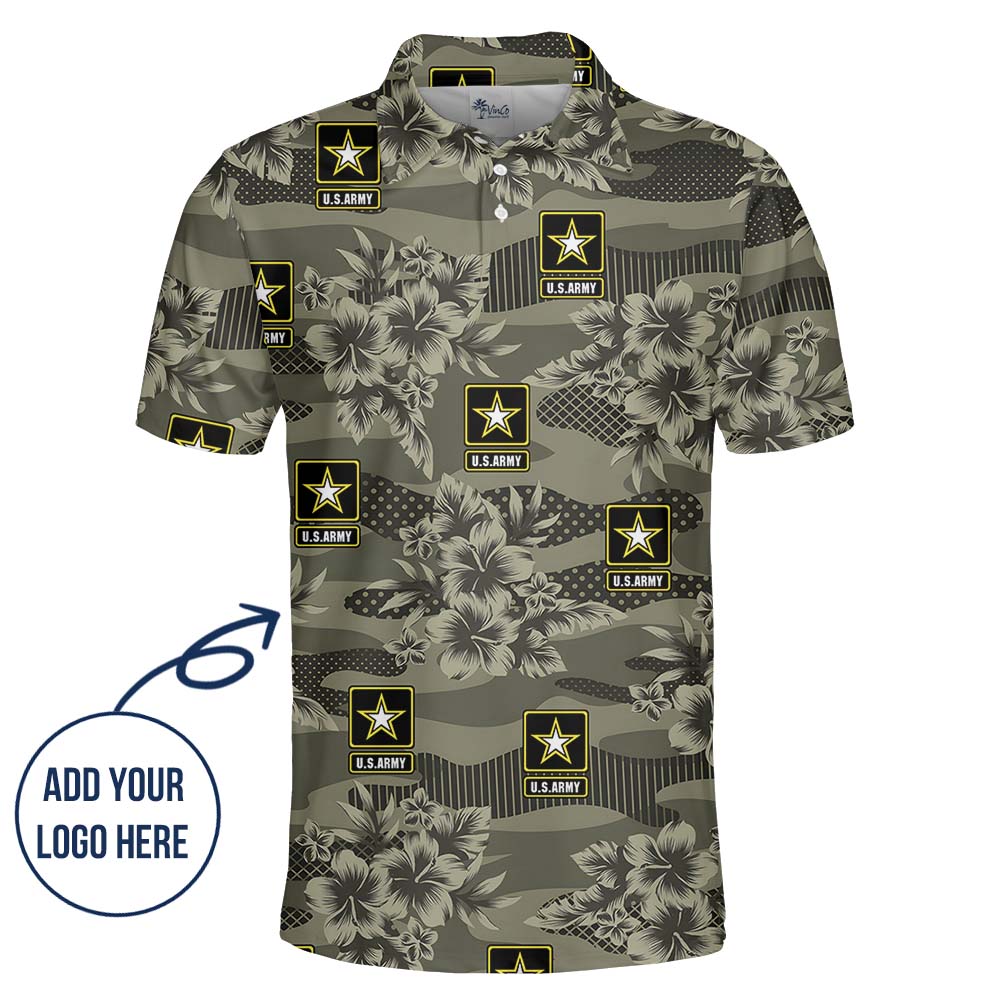Patriotic Camo Custom Logo Polo Shirt