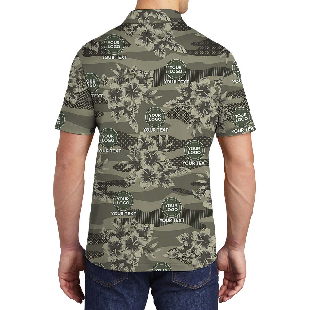 Patriotic Camo Custom Logo Polo Shirt
