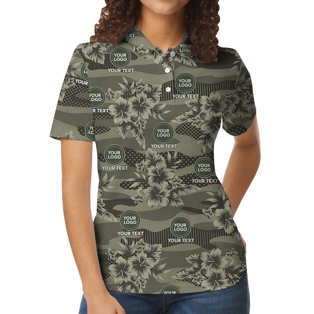Patriotic Camo Custom Logo Polo Shirt