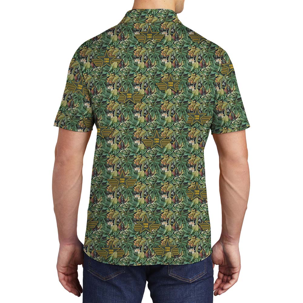 Camo Flora Military Polo Shirt With Custom Logo