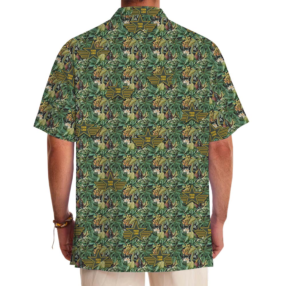 Patriotic Jungle Custom Logo Military Hawaiian Shirt