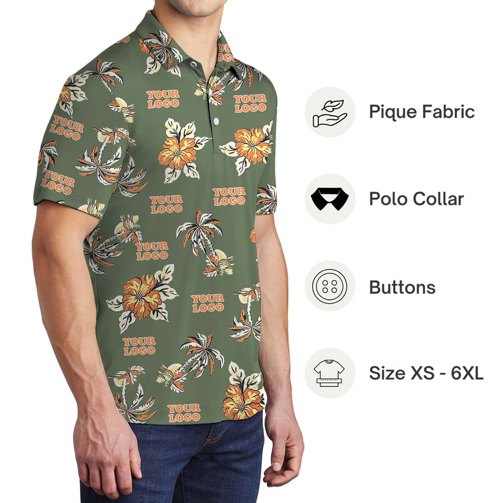 Lush Hibiscus Logo Polo Shirt For Company