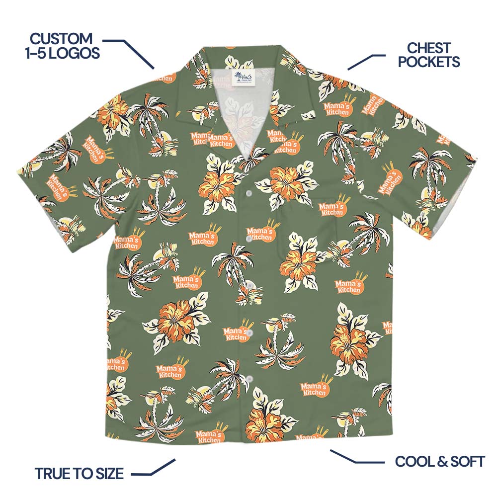 Jungle Bloom Custom Logo Hawaiian Shirt For Brand