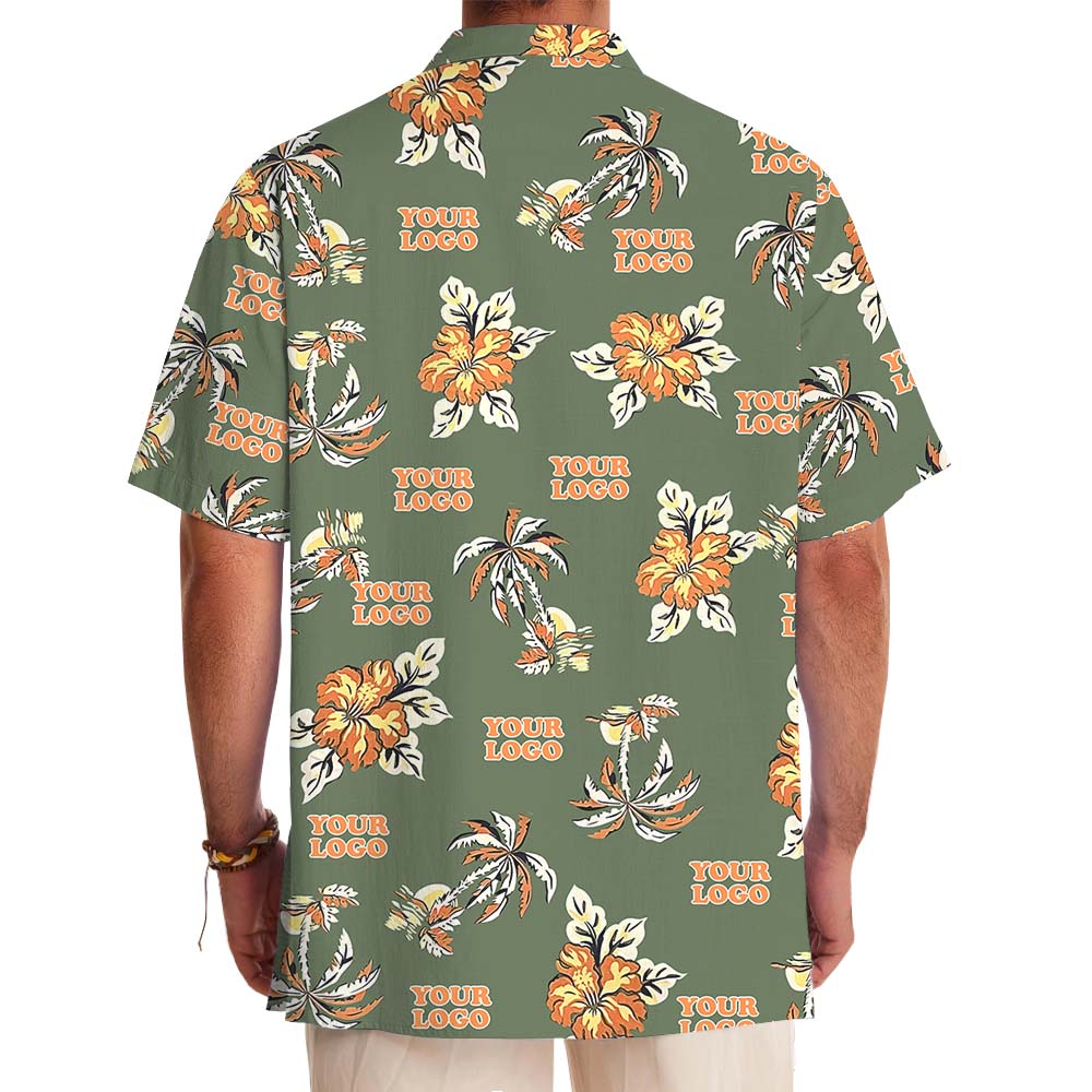 Jungle Bloom Custom Logo Hawaiian Shirt For Brand