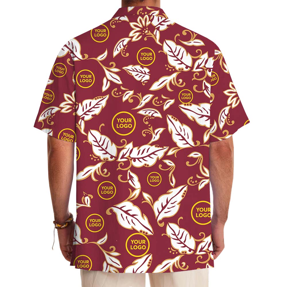 Maroon Majesty Aloha Shirt With Custom Logo