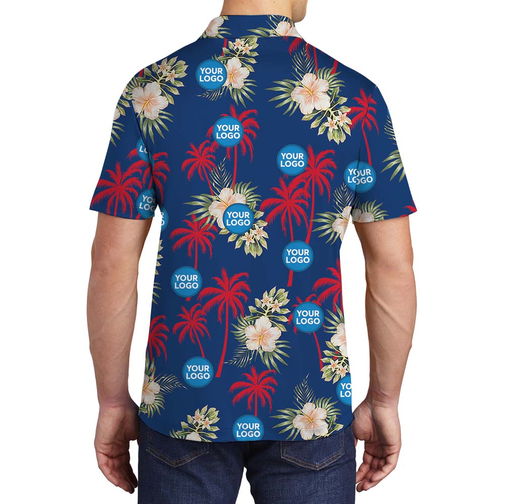 Palm Trees and Hibiscus Custom Polo Shirt For Your Brand