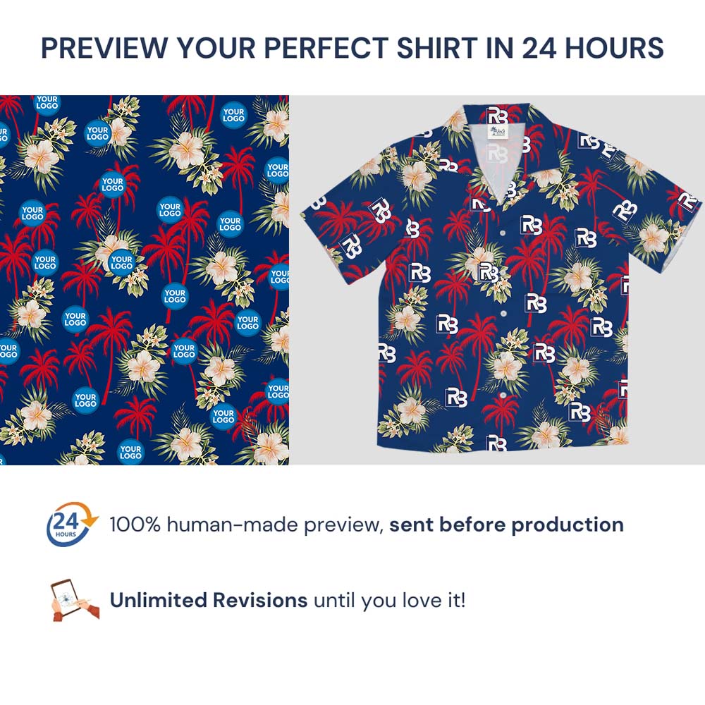 Palm Tree Hibiscus Personalized Hawaiian Shirt For Brand