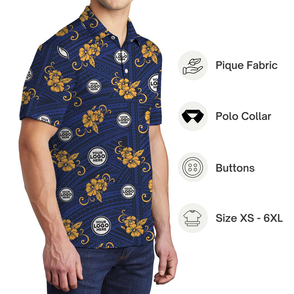 Tropical Charm Custom Logo Polo Shirt For Brand