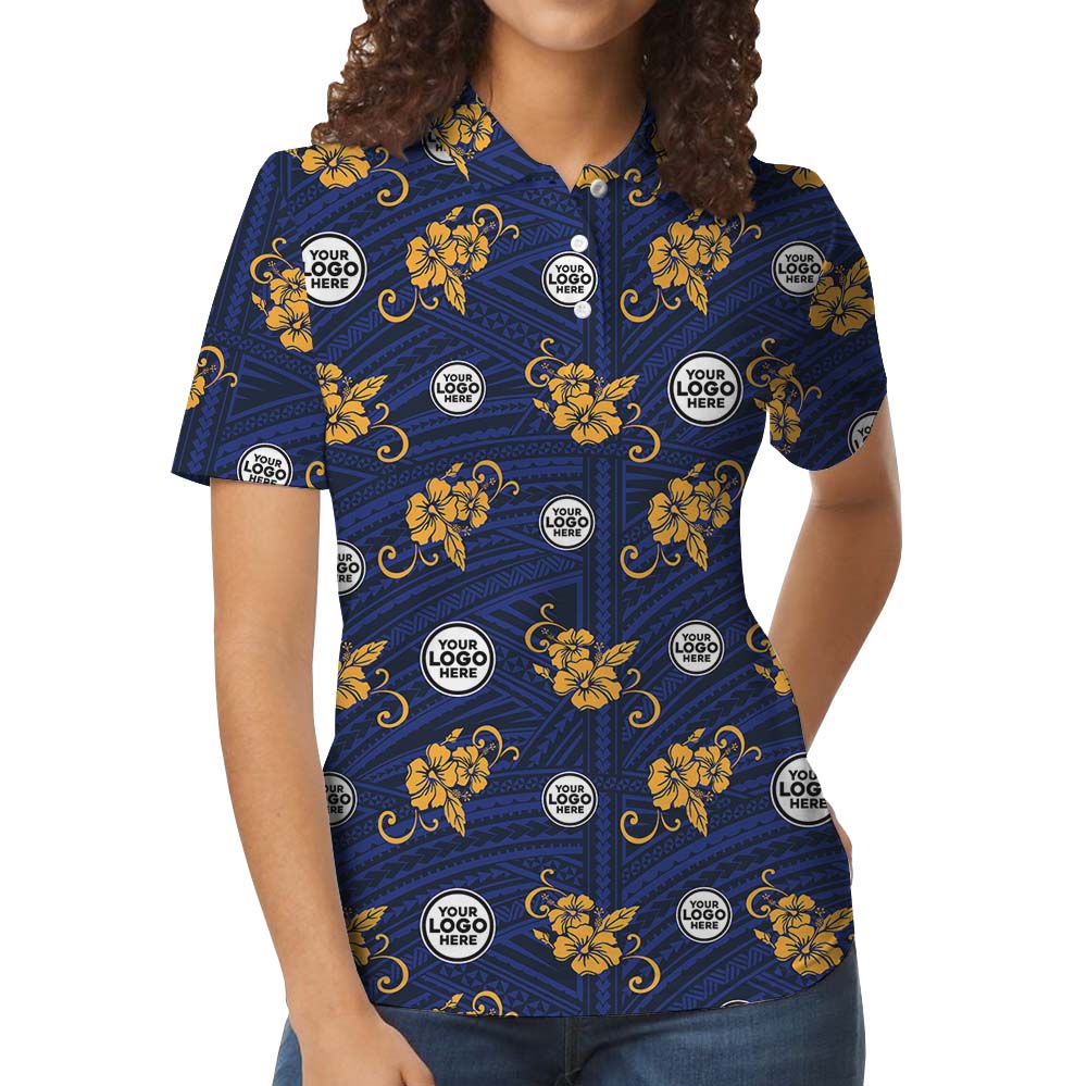 Tropical Charm Custom Logo Polo Shirt For Brand