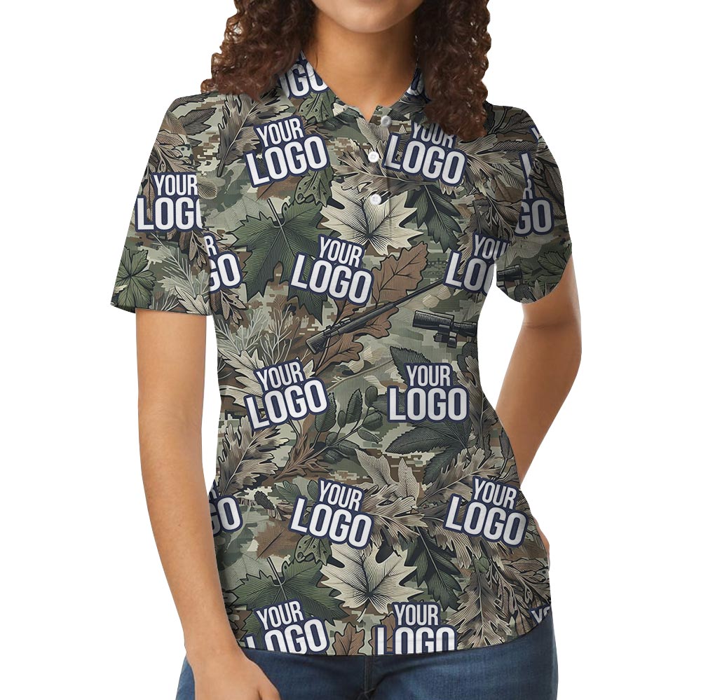 Tropical Tactical Hawaiian Polo Shirt With Custom Military Logo