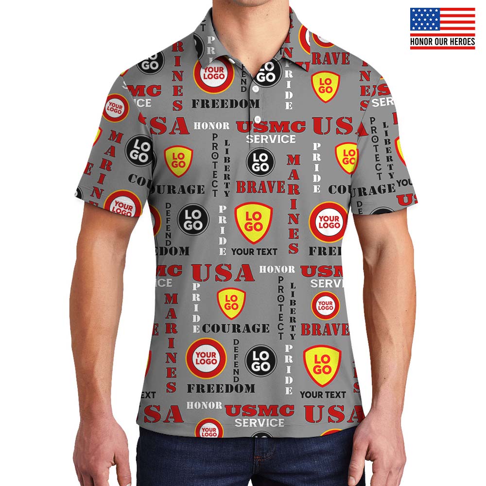 Custom Logo USMC Polo Shirt - variant image 1