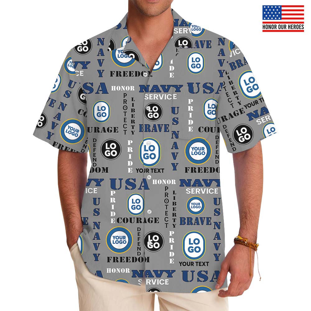 US Navy Military Hawaiian Shirt With Logo - variant image 1