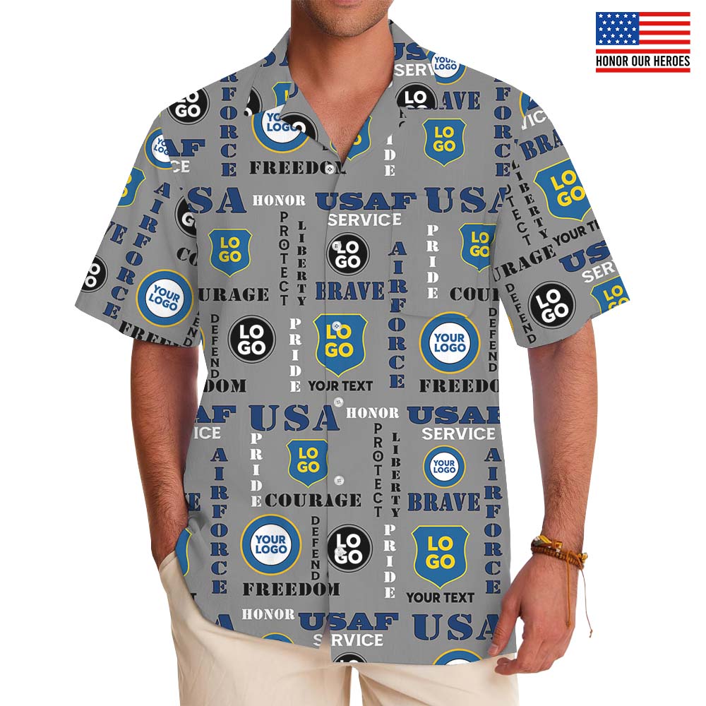 Custom Logo Air Force Hawaiian Shirt - variant image 1