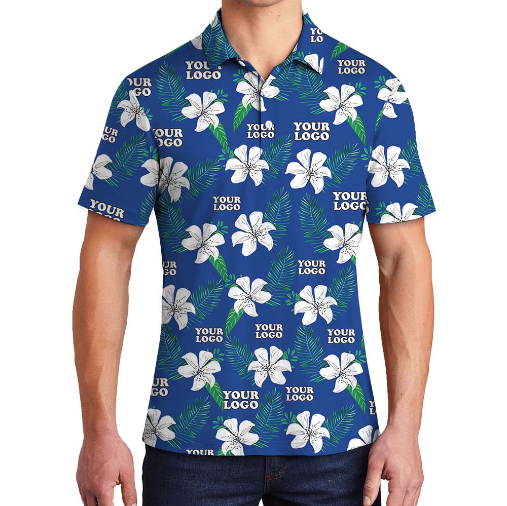 Floral Company Logo Uniform Collared Polo Shirt - variant image 1