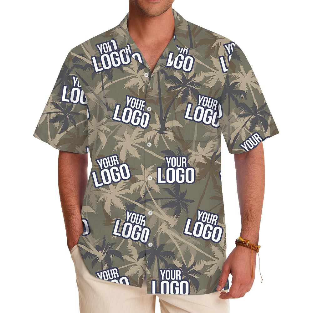 Custom Logo Military Camouflage Theme Tropical Shirt - variant image 1
