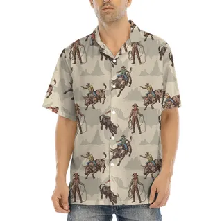 Desert Cowboy Button Up Short Sleeved Shirt Pocket