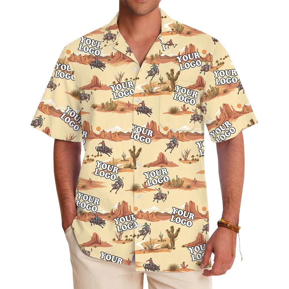 Custom Logo Desert Hawaiian Shirt Cowboy Theme - variant image 1