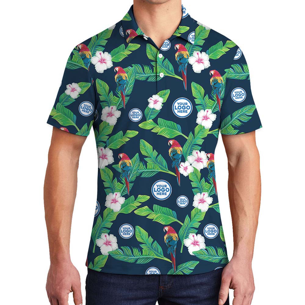 Midnight Jungle Party Collared Polo Shirt With Logo - variant image 1