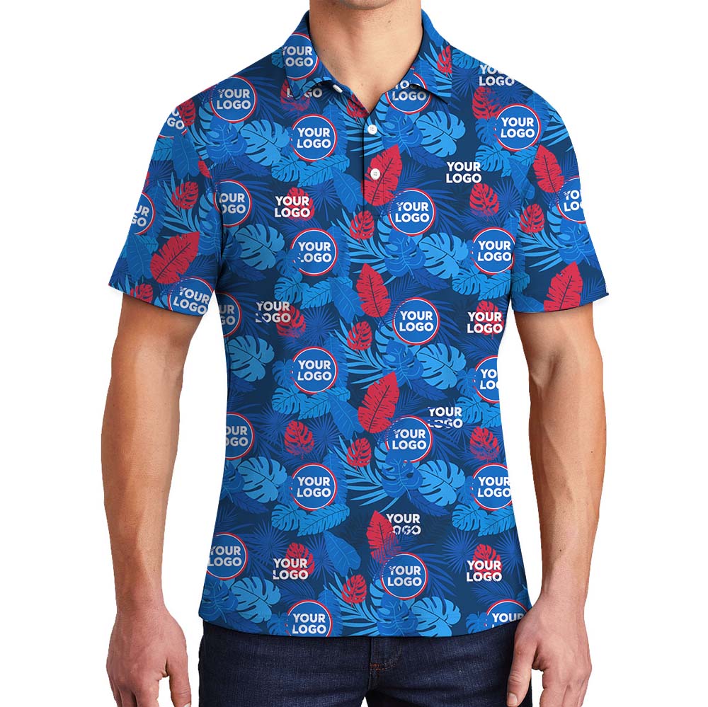 Tropical Tide Collared Polo Shirt With Company Logo - variant image 1