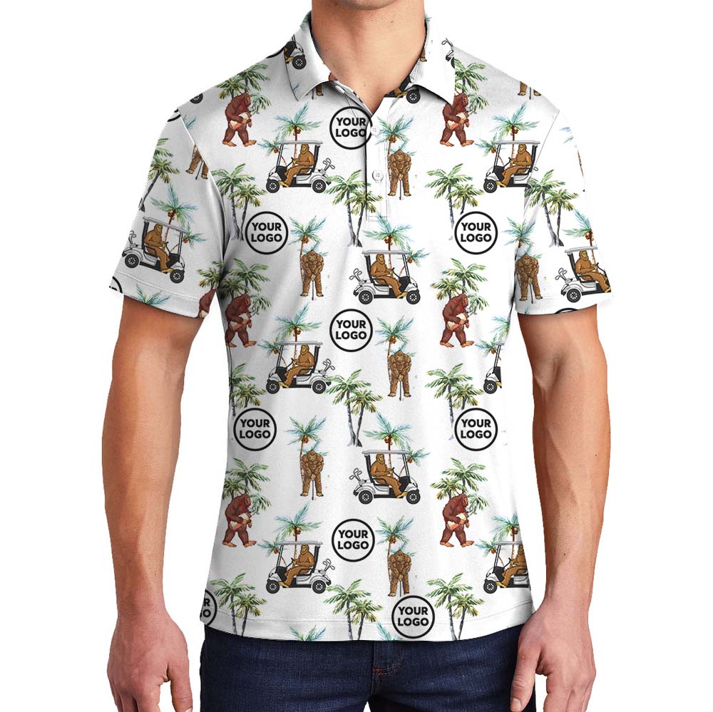 Golfing Sasquatch Collared Polo Shirt With Logo - variant image 1