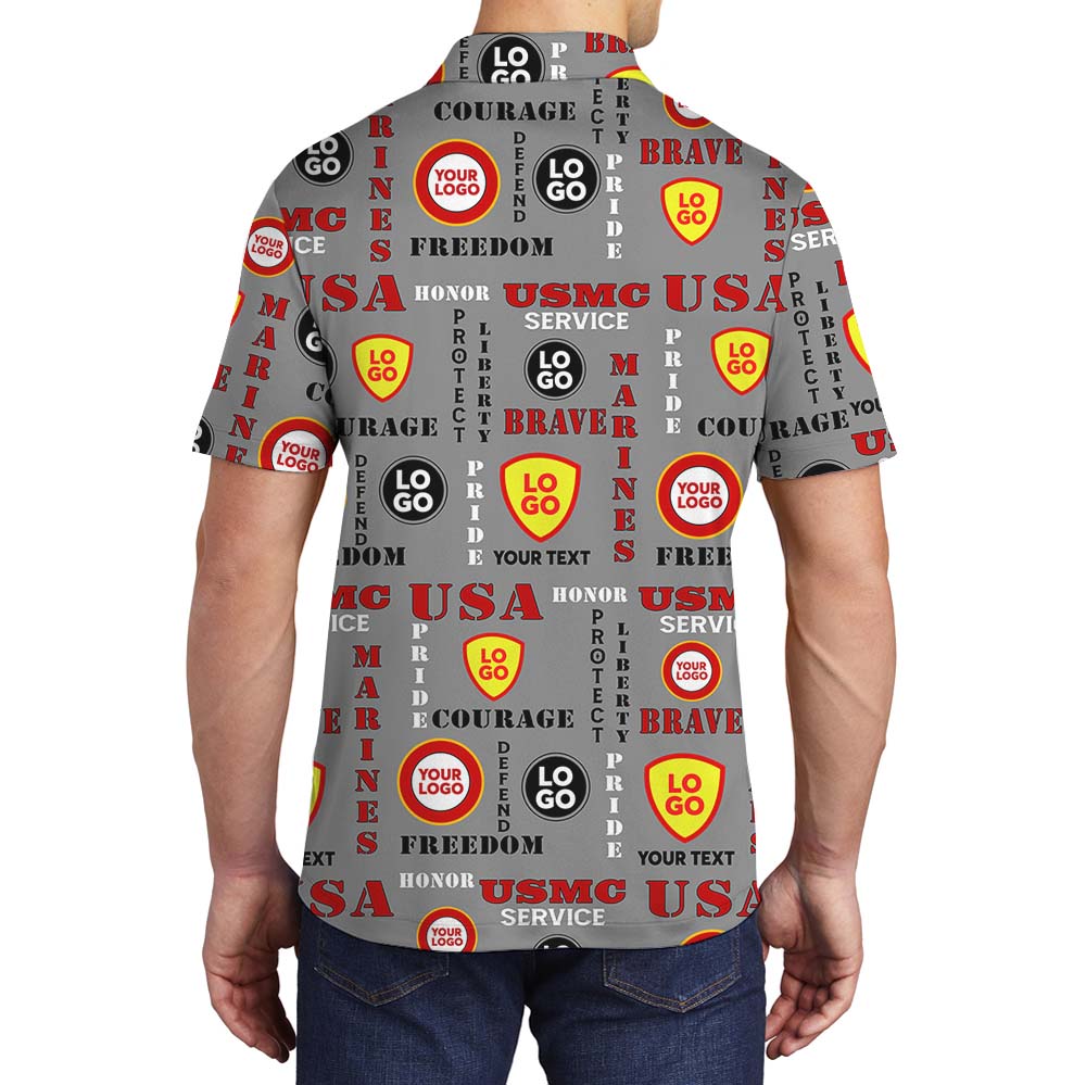 Custom Logo USMC Polo Shirt