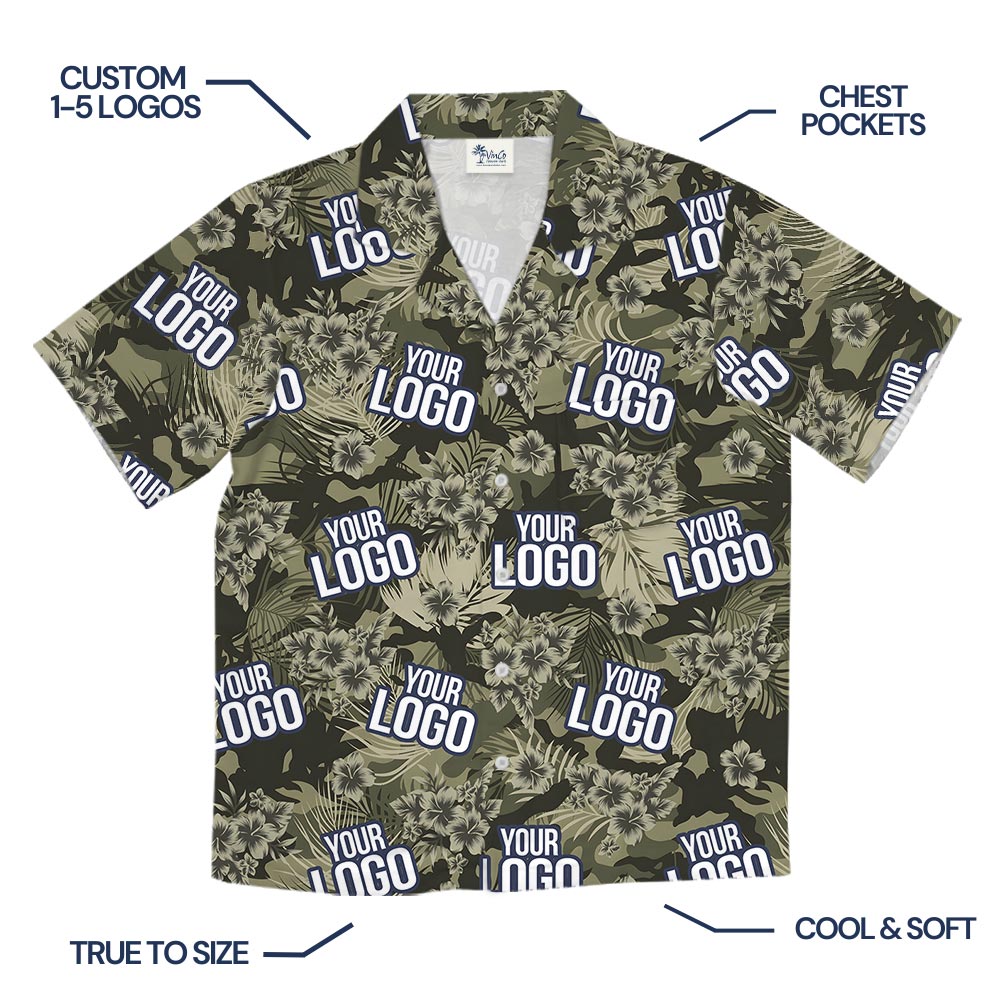 Custom Military Unit Logo Tropical Camo Shirt