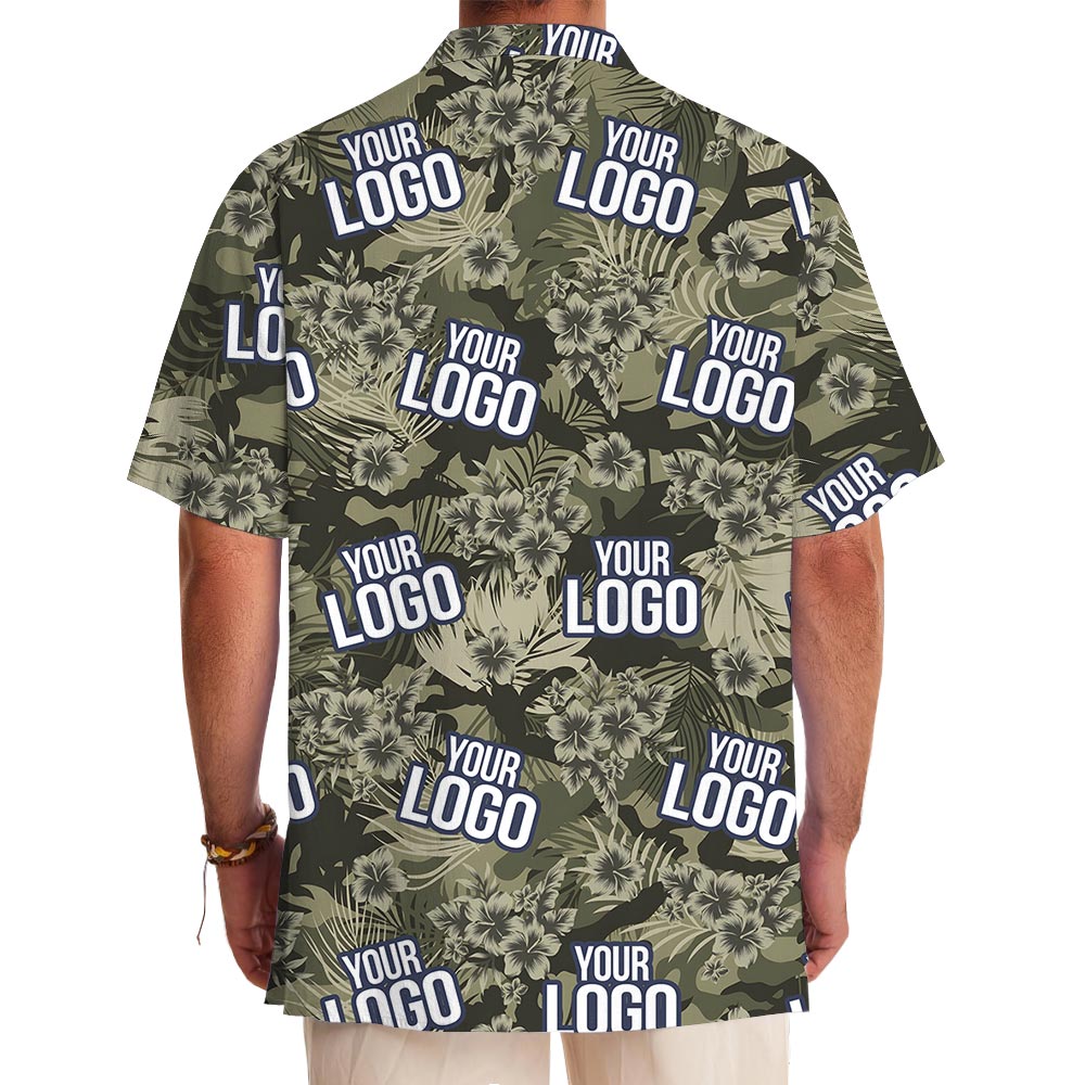 Custom Military Unit Logo Tropical Camo Shirt
