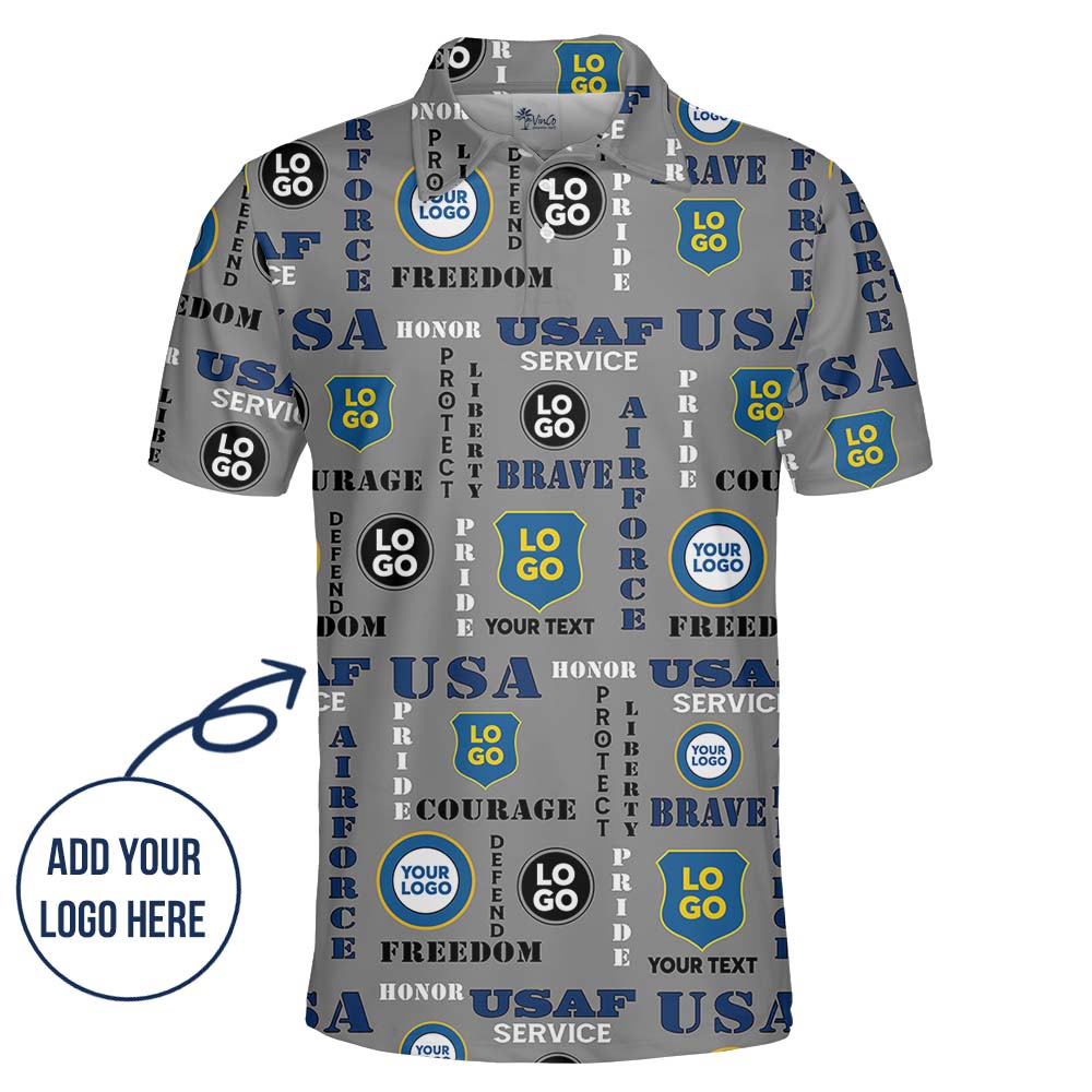 US Air Force Collared Polo Shirt With Custom Logo