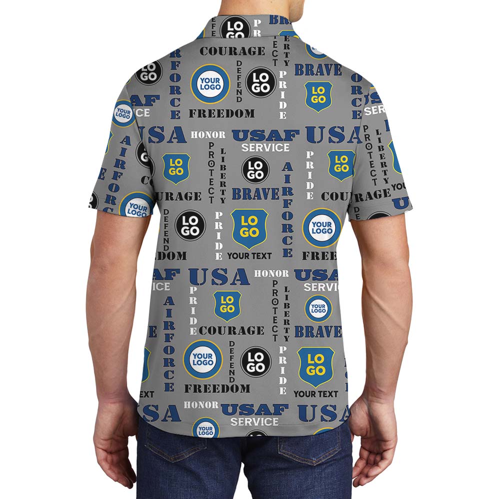 US Air Force Collared Polo Shirt With Custom Logo