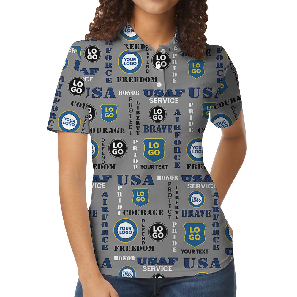 US Air Force Collared Polo Shirt With Custom Logo